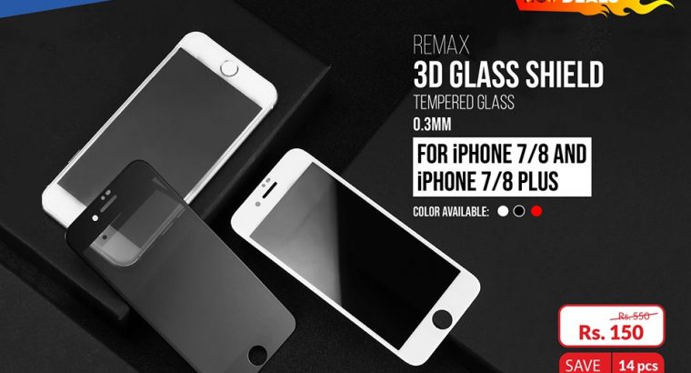 101 Multimedia – Remax 3D Tempered Glass for iPhone 7/ 8 Rs150